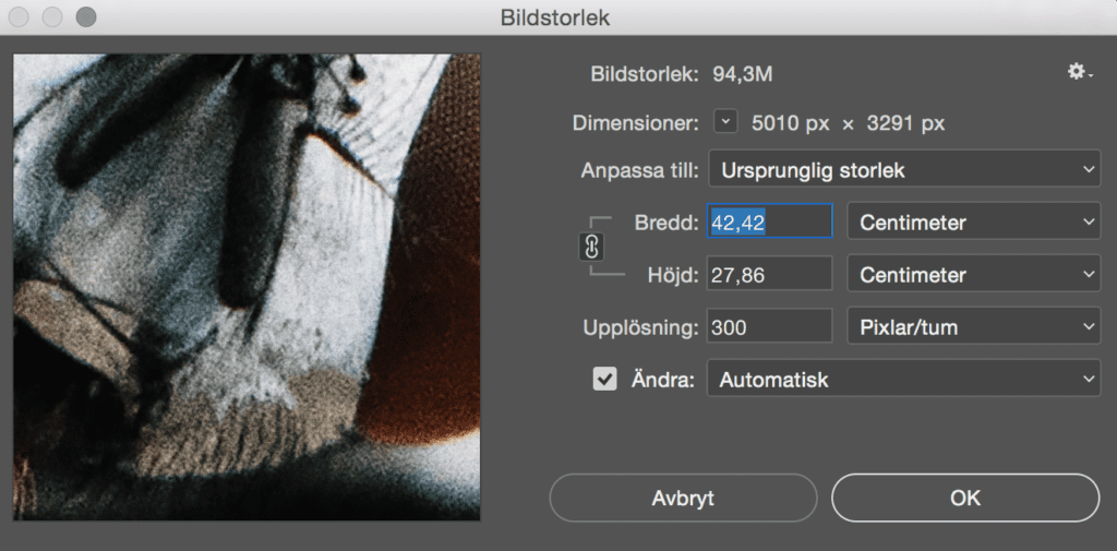 Ändra bildens storlek i Photoshop